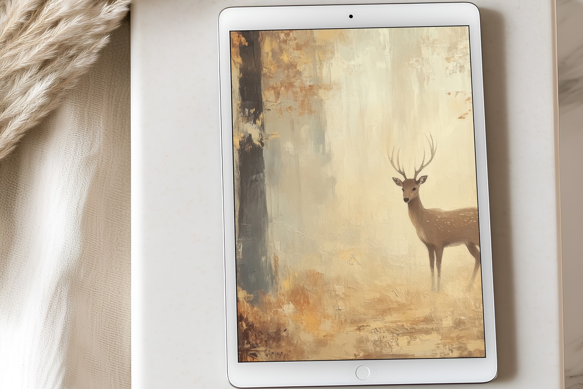 Forest Deer Tranquility iPad Wallpaper