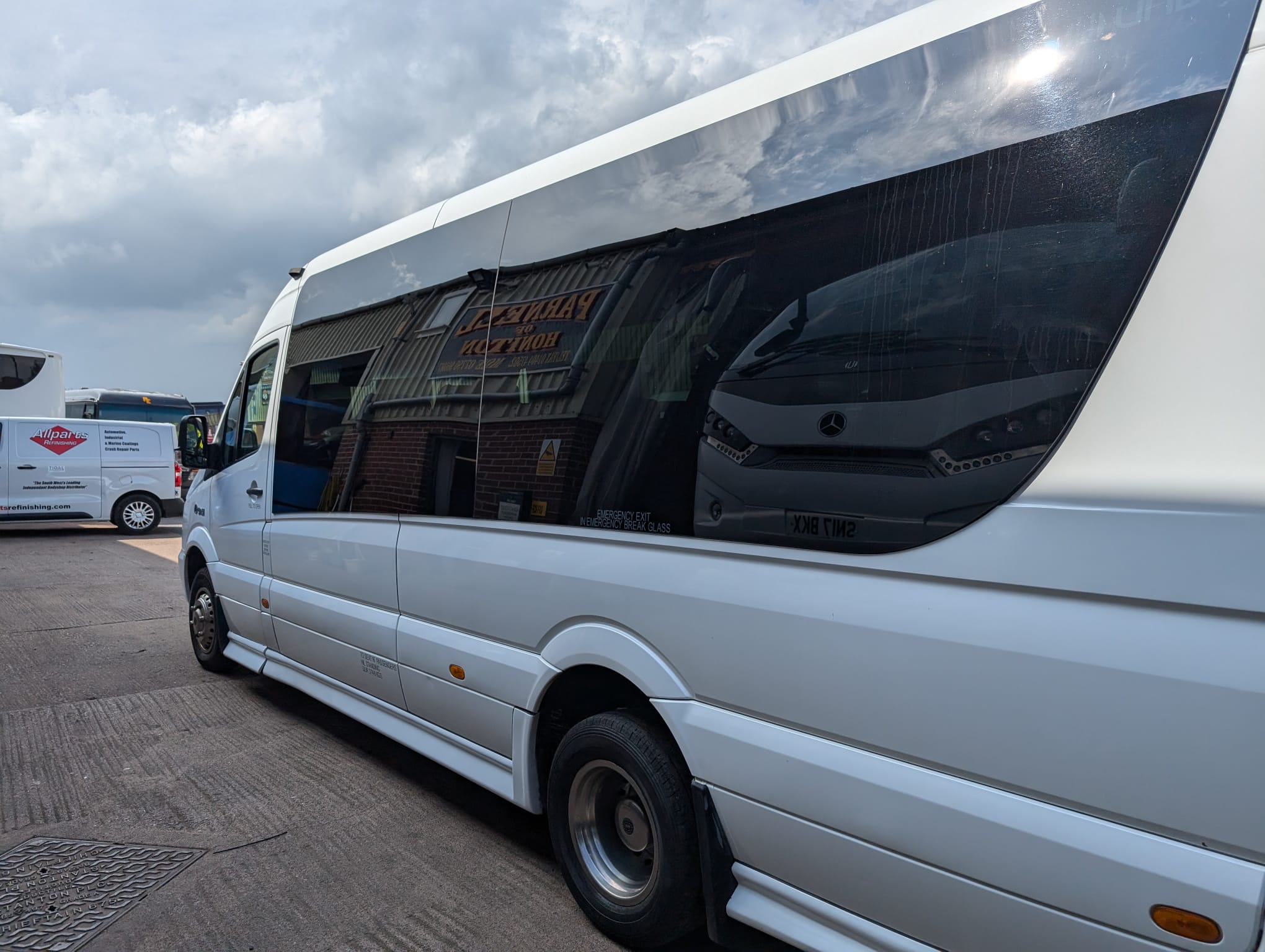 Minibus exterior close-up