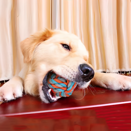 Pelota para mascota nudos de algodón, 7cm