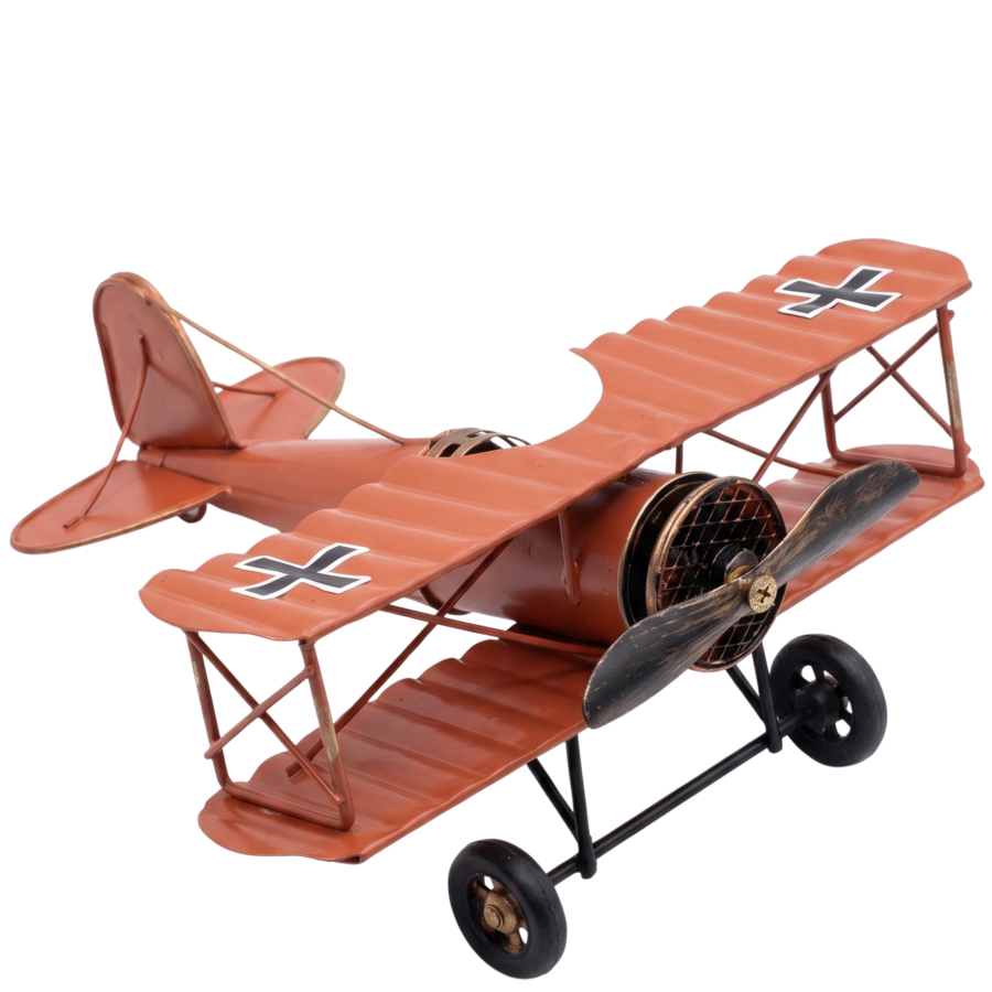 Figura decorativa avioneta metal, 20cm