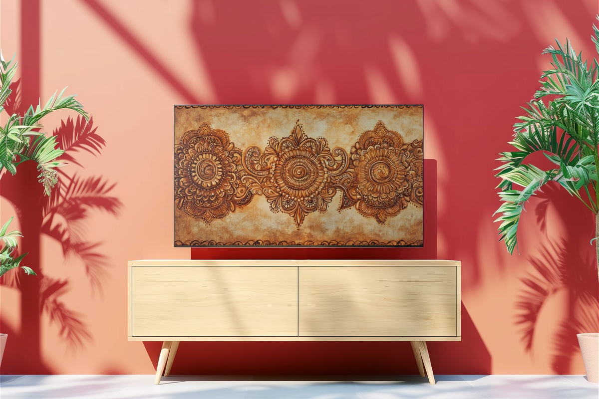 Henna Floral Harmony Frame TV Art