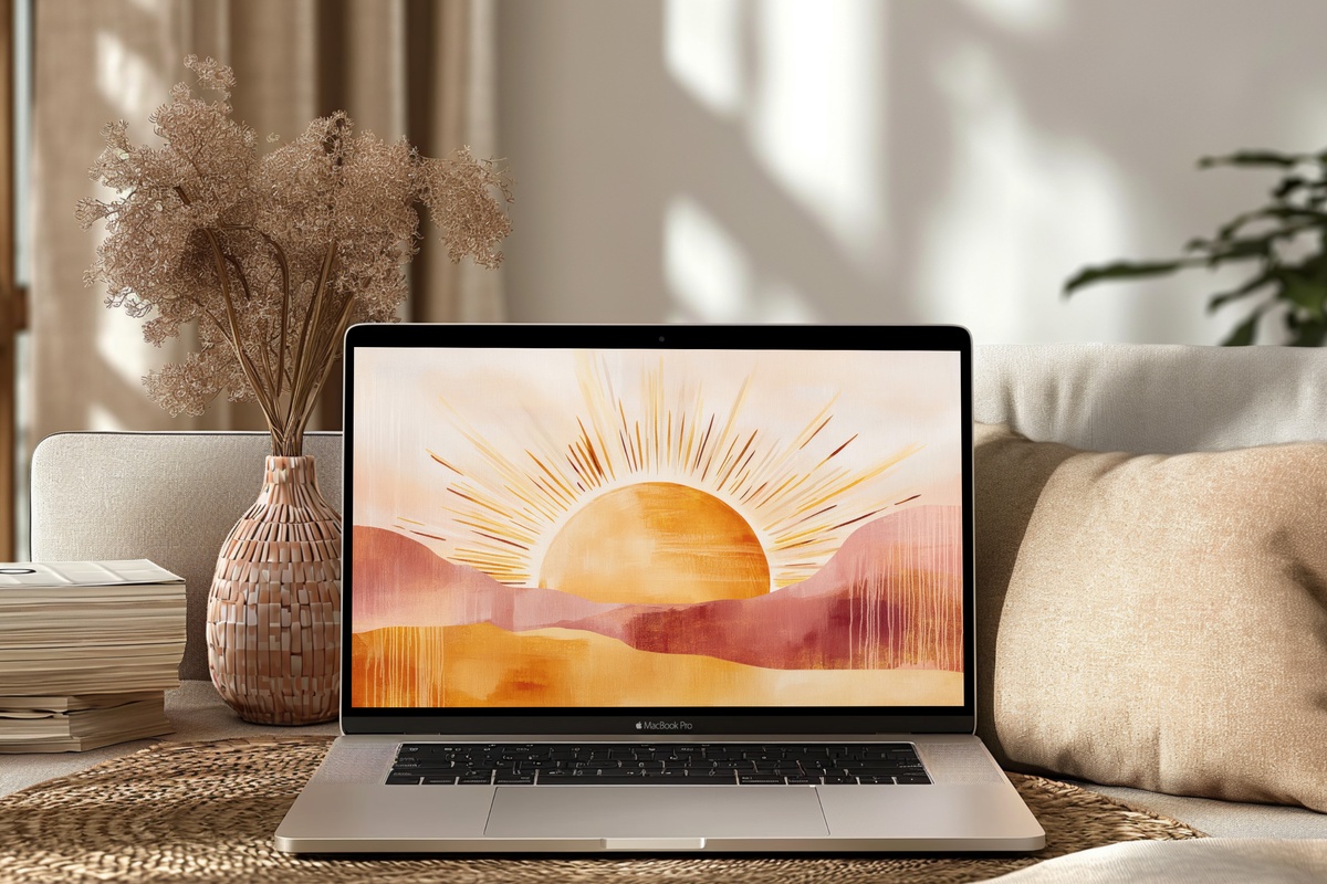 Boho Sunburst Harmony Desktop Wallpaper