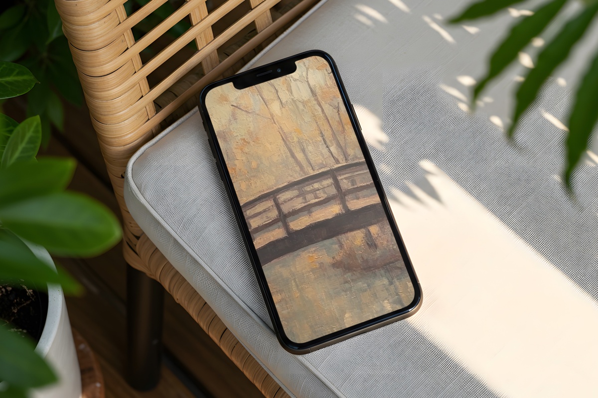 Autumn Bridge Elegance Fall iPhone Wallpaper