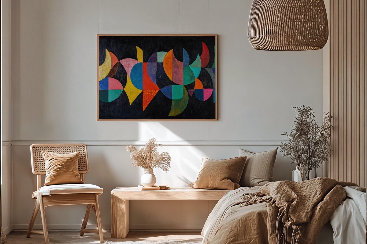 Shapes on Dark Canvas Elegance Modern Printable Wall Art
