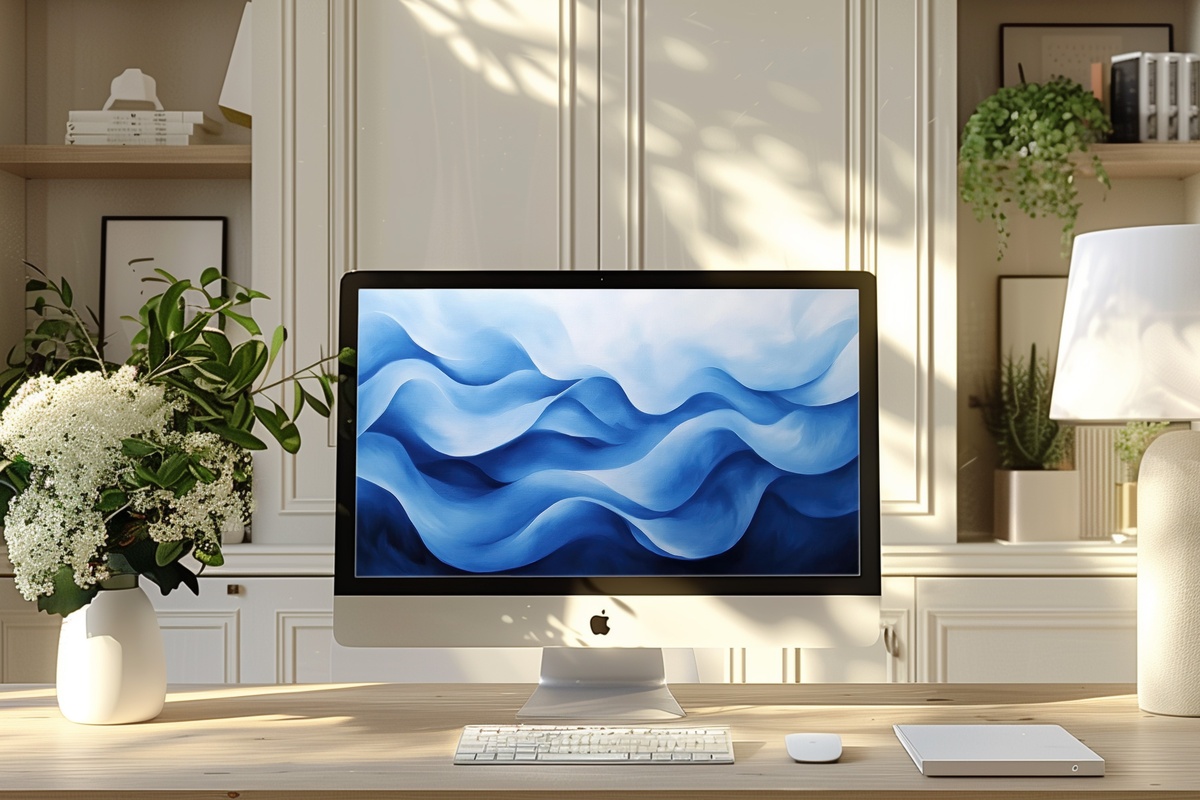 Ocean Wave Blue Harmony high-resolution desktop wallpaper in oceanic blues