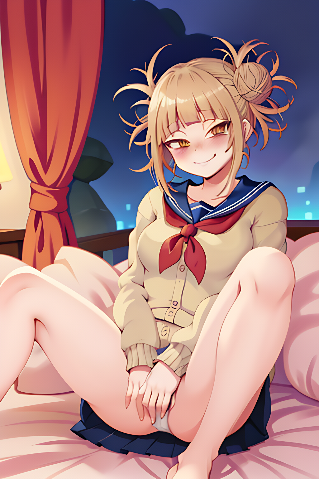AIイラスト勉強中(奇形や違和感があるかも。ごめんなさい。) by AI実験室 with beautiful girl, Himiko Toga, Himiko Toga, My Hero Academia