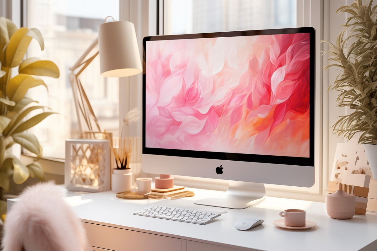 Pink Floral Whirlwind Abstract Desktop Wallpaper