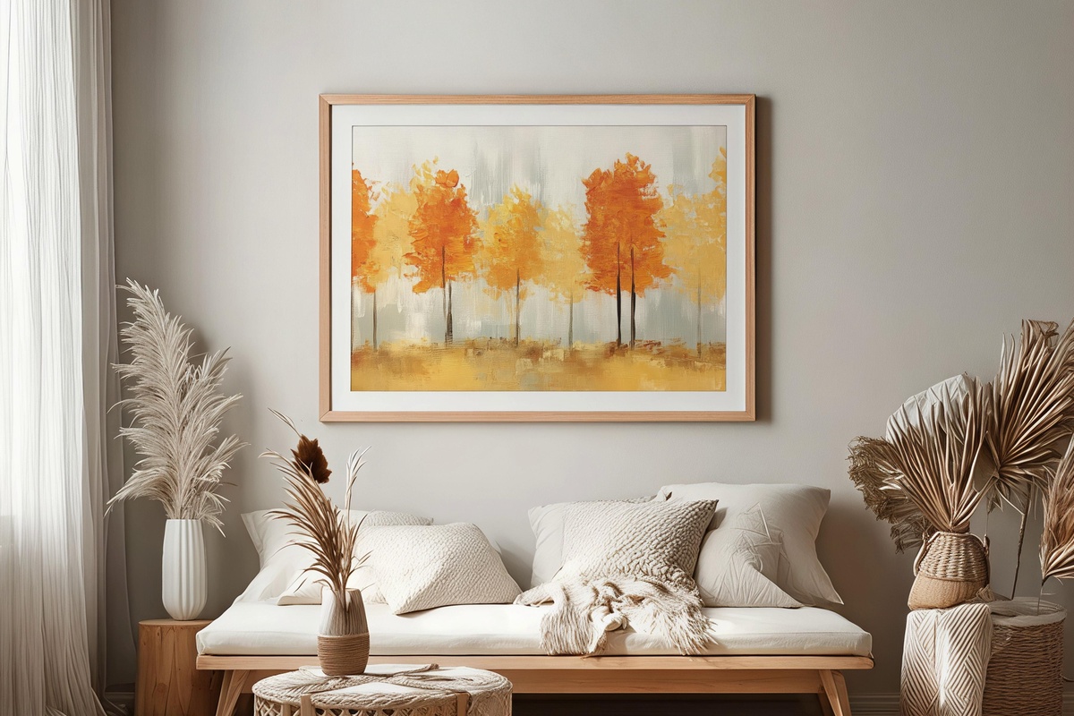 Abstract Autumn Trees Dance Fall Printable Wall Art