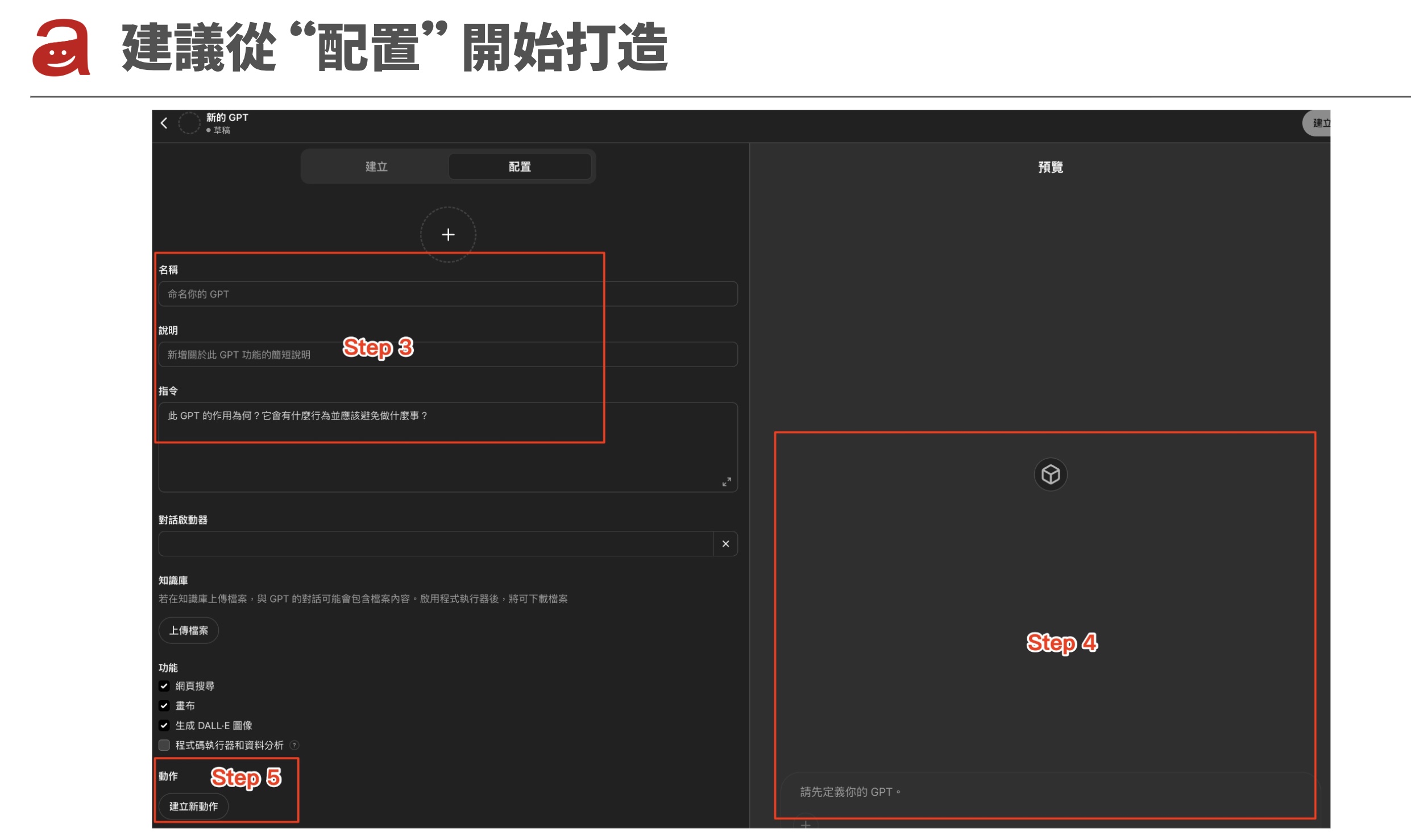建議從配置開始打造