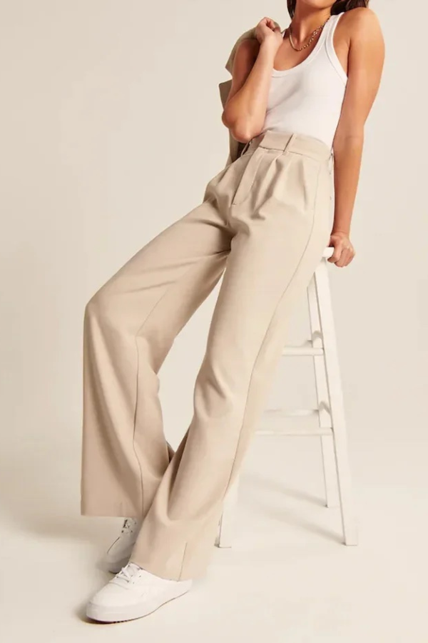 Lavisa - Women's High Rise Wide Leg Pants - Flowy Tailored Dress Trousers
