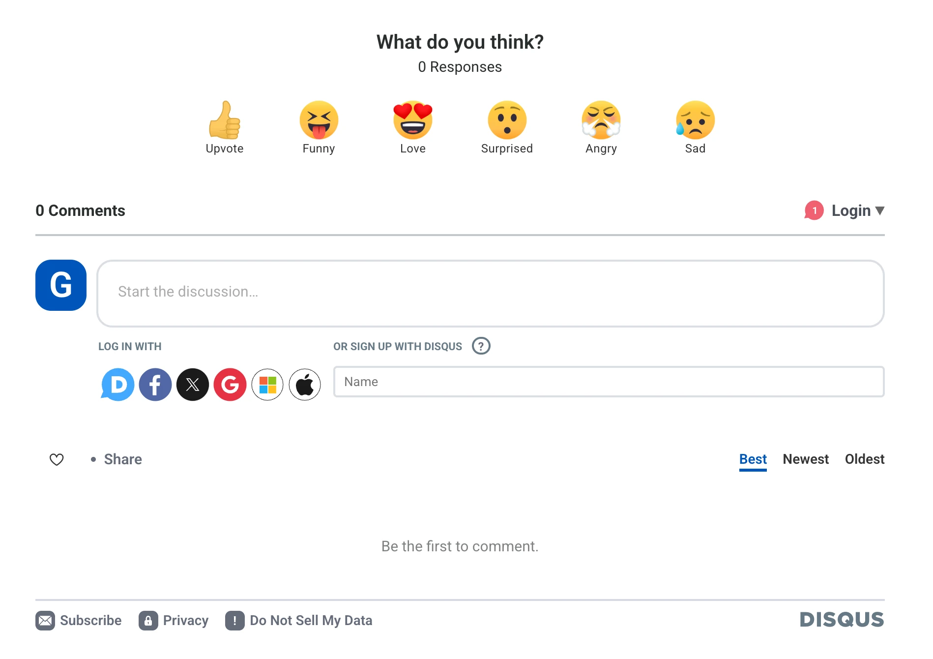 Disqus - What do you think? 0 Responses