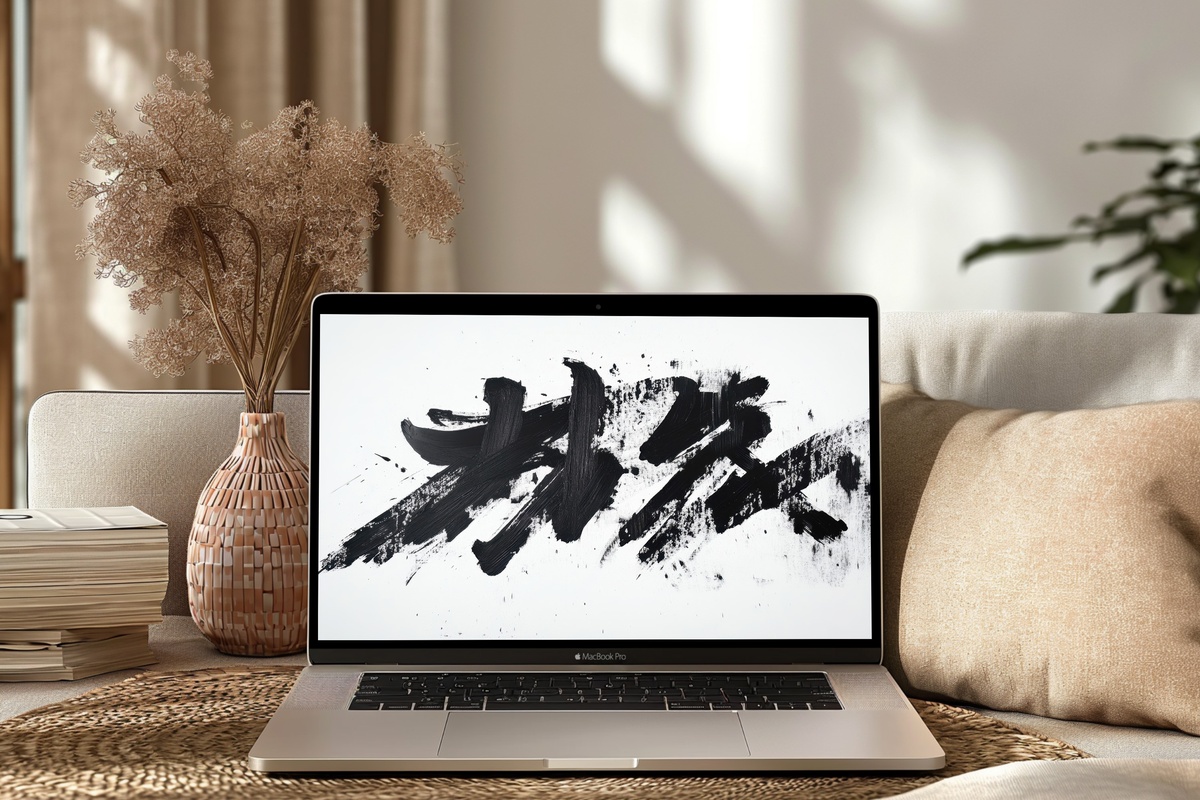 Typography as Artistry Black and White Desktop Wallpaper