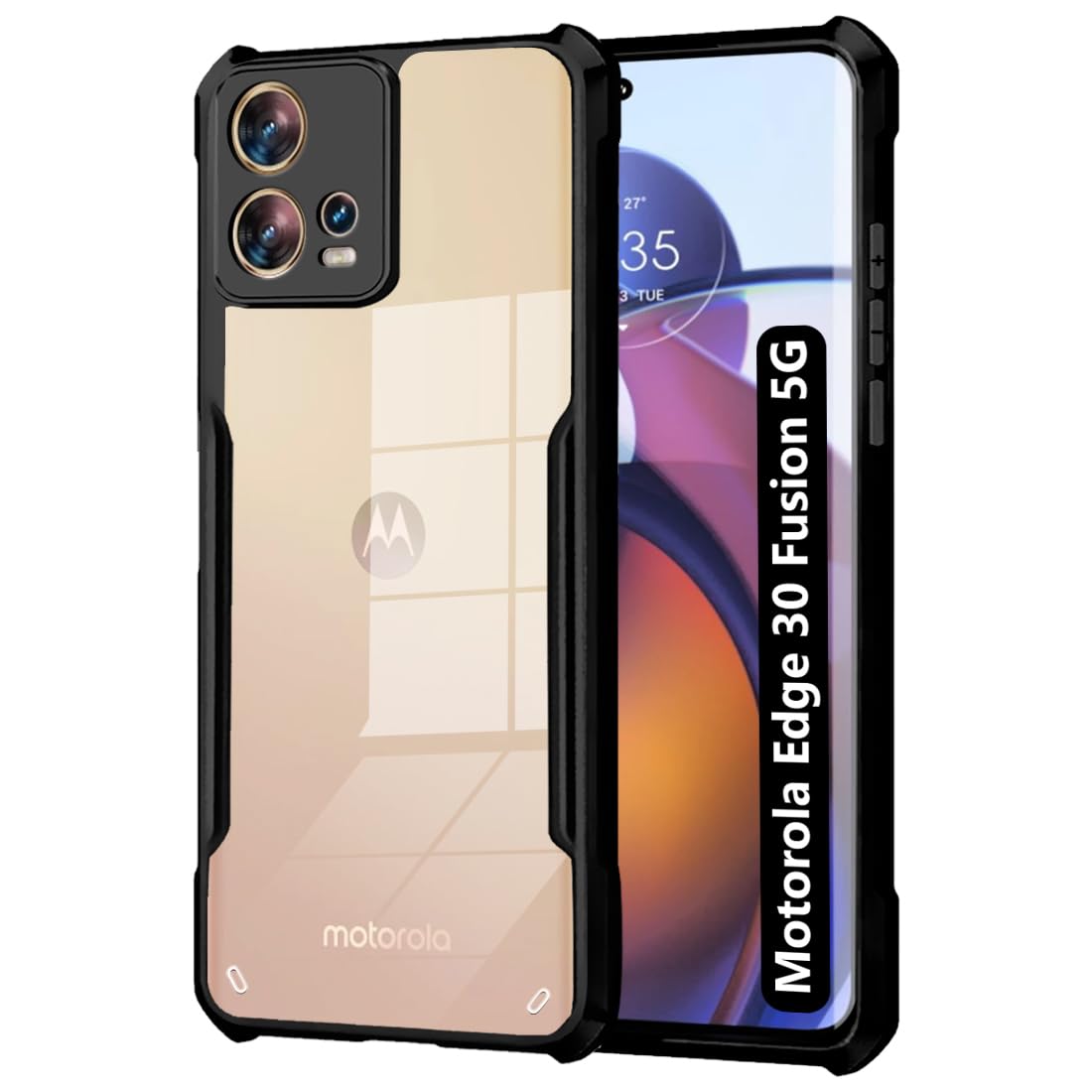 Black Border - Transparent Back iPaky Mobile Back Cover Case