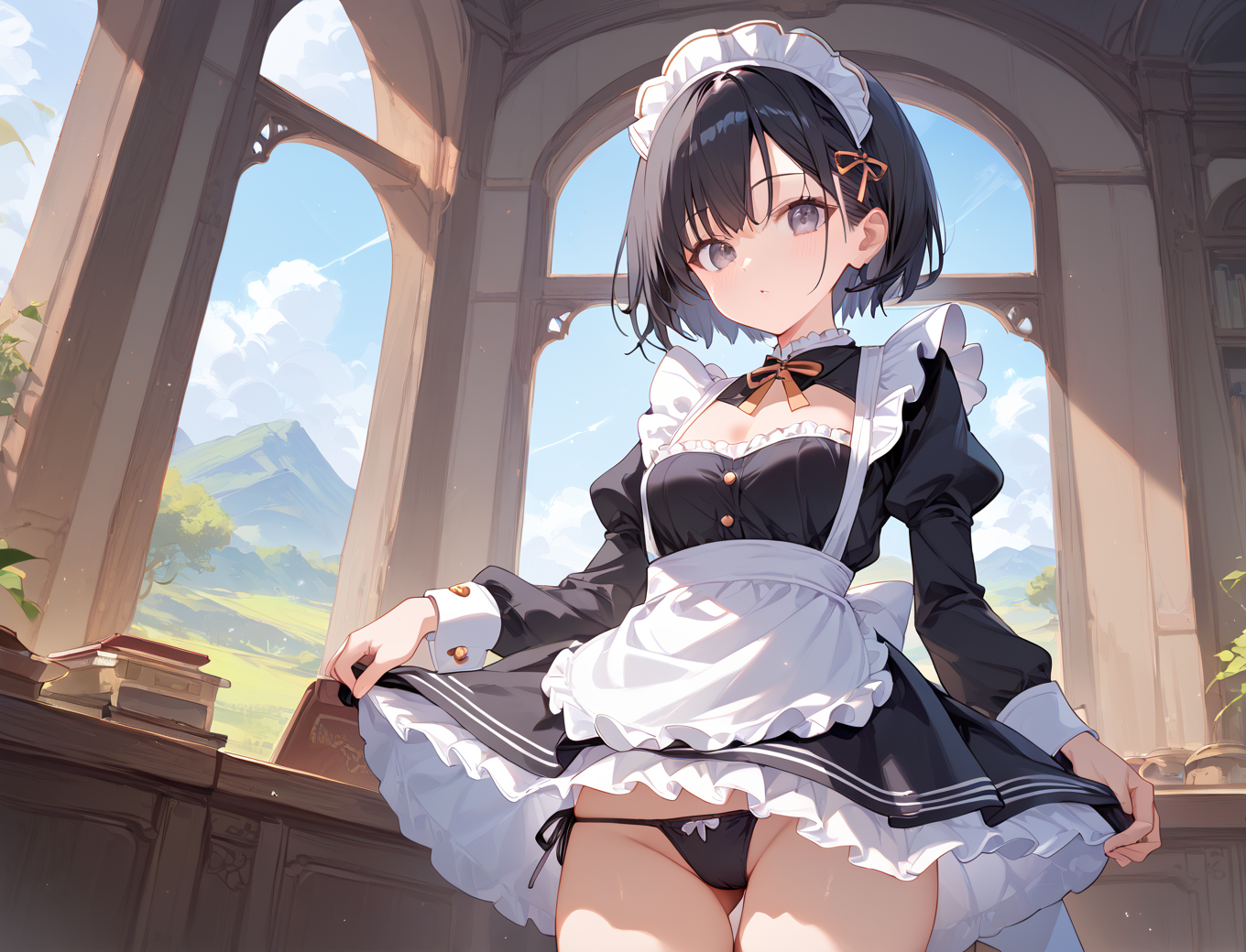 AI成形 メイドショートちゃん by こはく with ai art, girl, maid uniform, tentacle