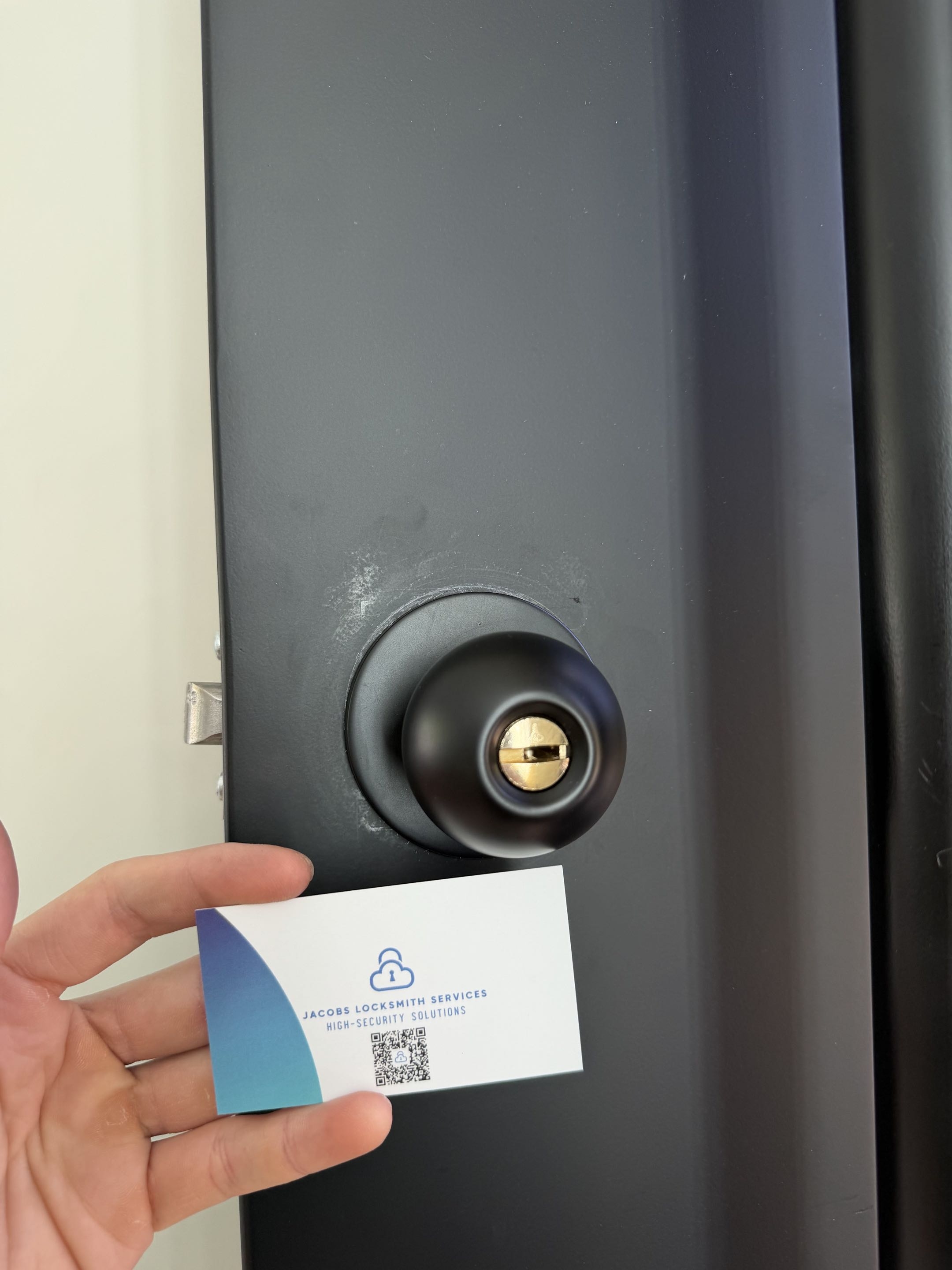 High security door knob installation