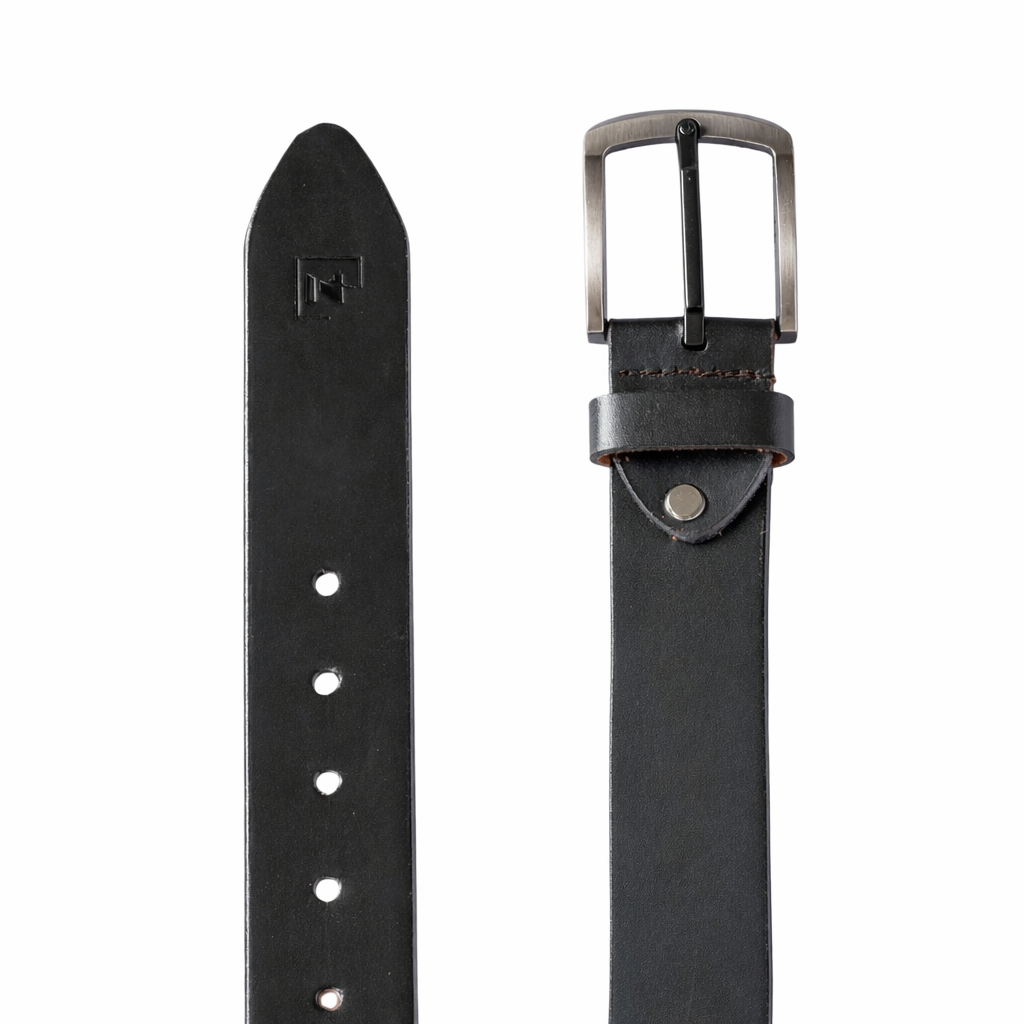 Zeenin Genuine Leather Belt for Men | Classic Formal & Casual Wear | Durable Metal Buckle