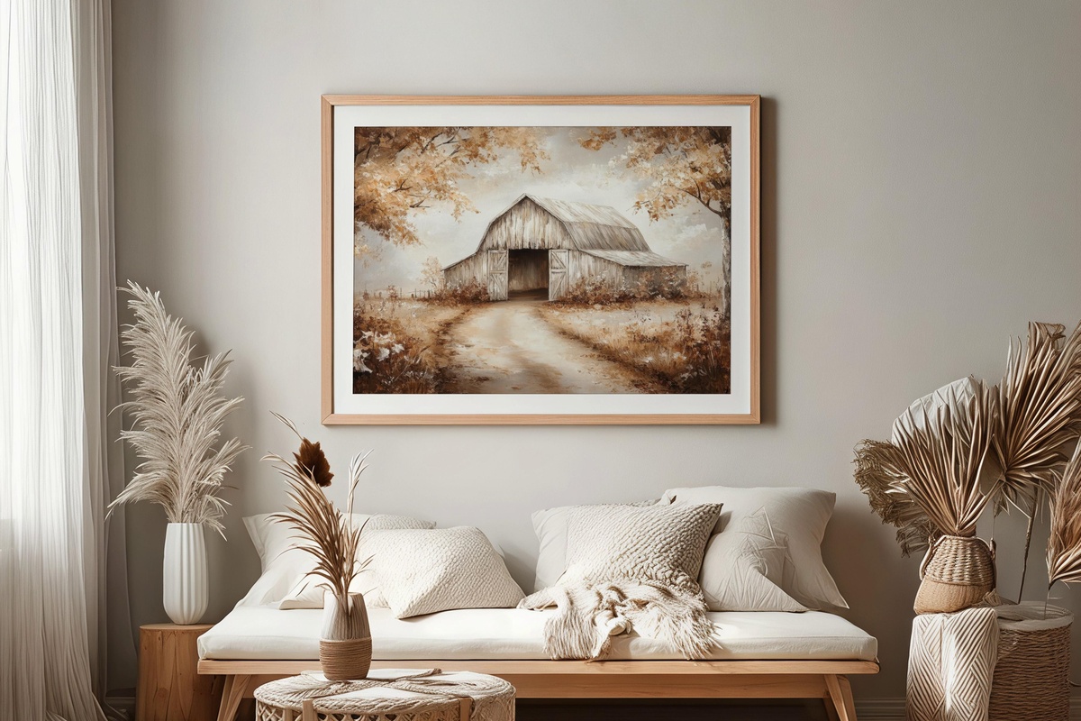 Barn Path Autumn Whimsy Printable Wall Art