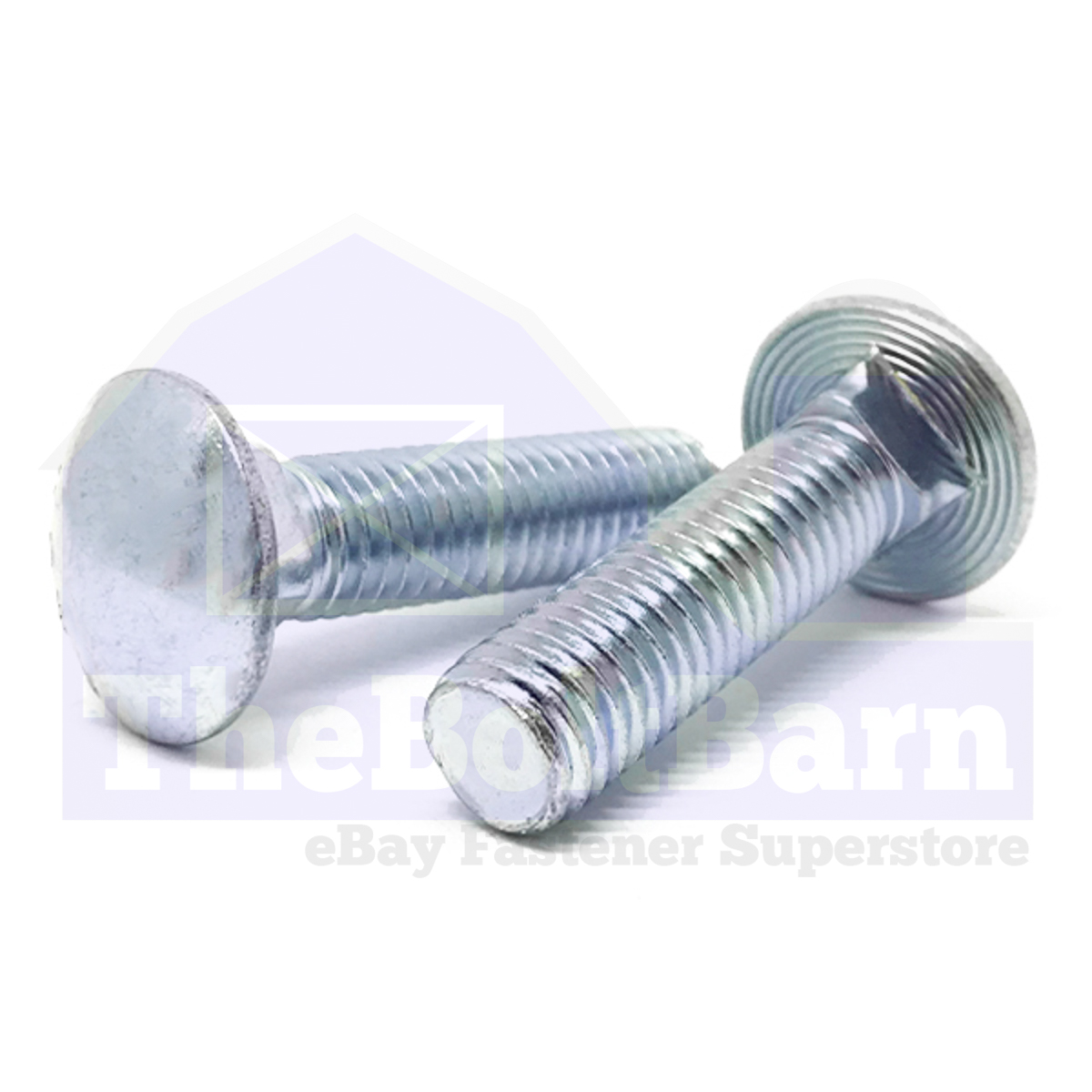 M12-1.75 Class 4.6 Round Head Carriage Bolt Zinc Clear (Choose Length & Qty)