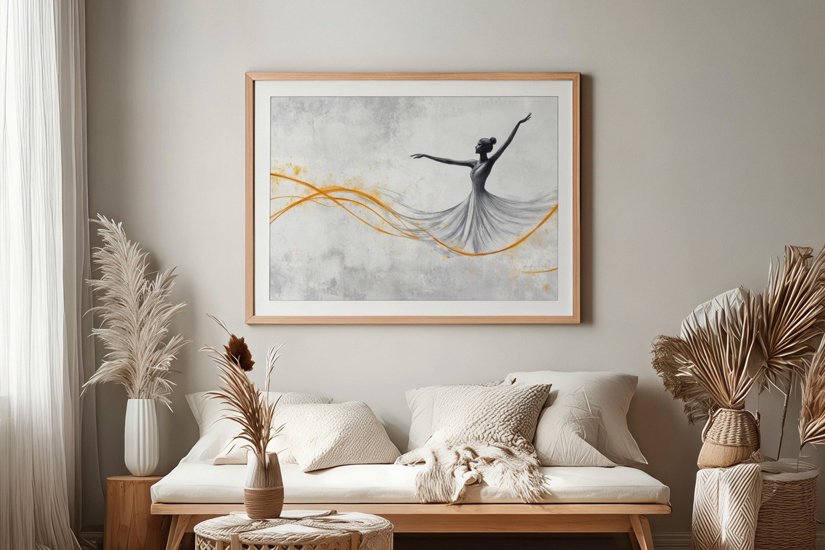 Line Dancer's Minimalist Flow Printable Wall Art