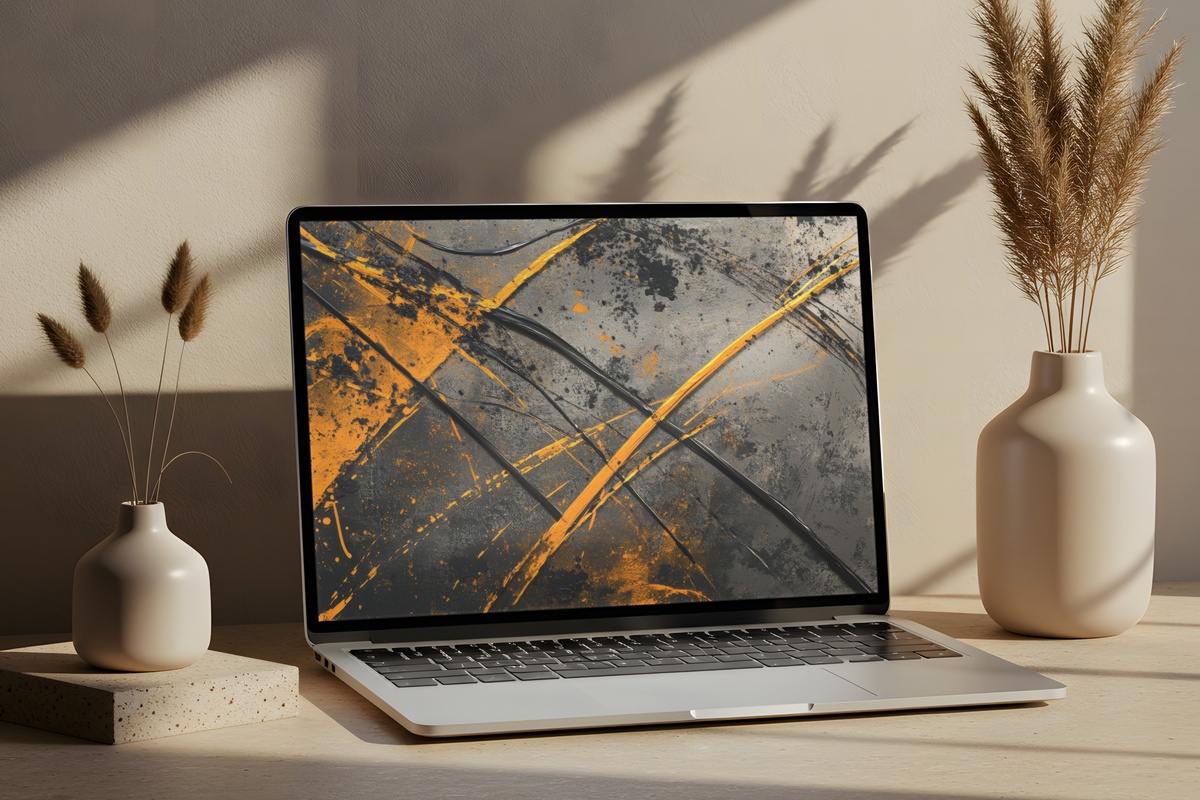 Textured Line Flow Modern Desktop Wallpaper