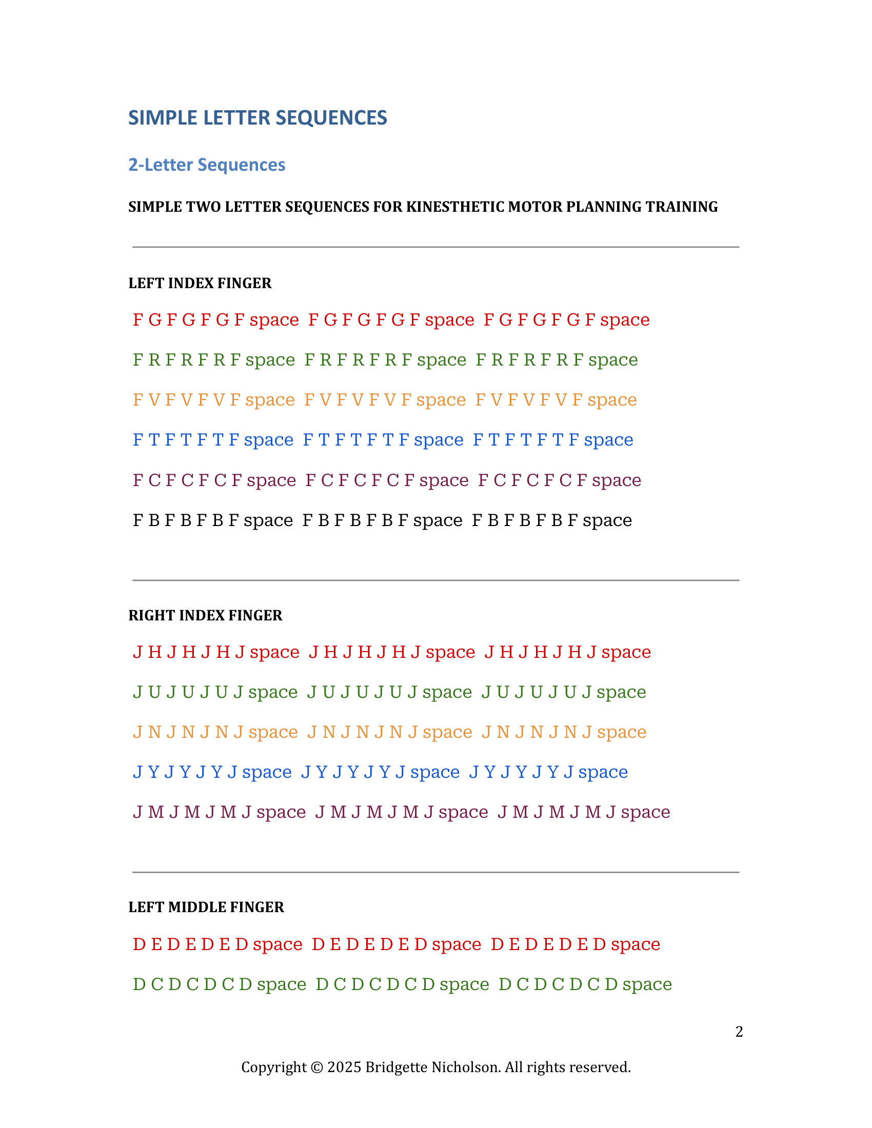 Word Lists Typing workbook page 3