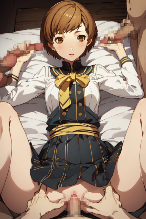 里中 千枝 by もちぞう with chie satonaka, persona 4, girl, breasts