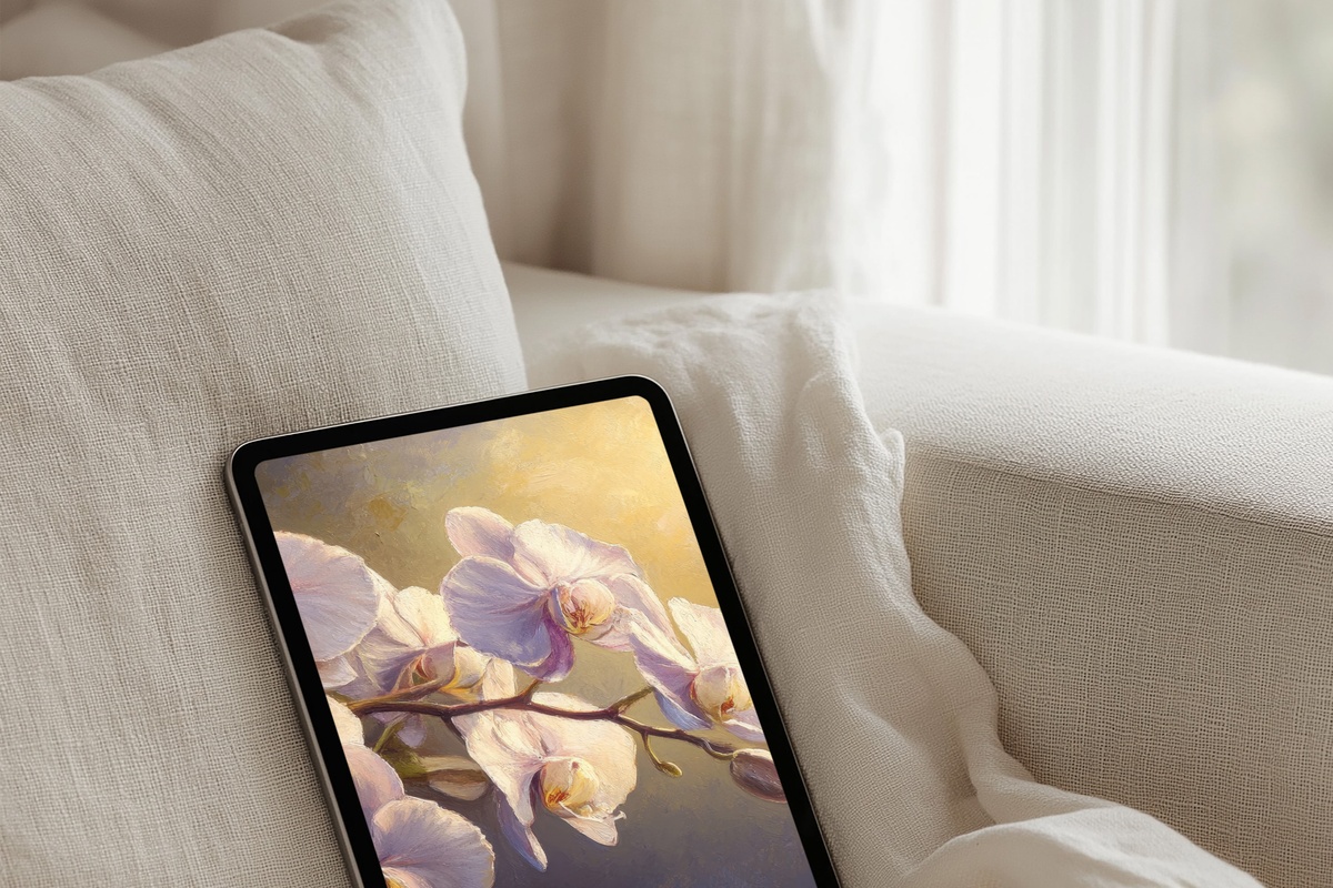 Orchid Elegance in Soft Light iPad Wallpaper