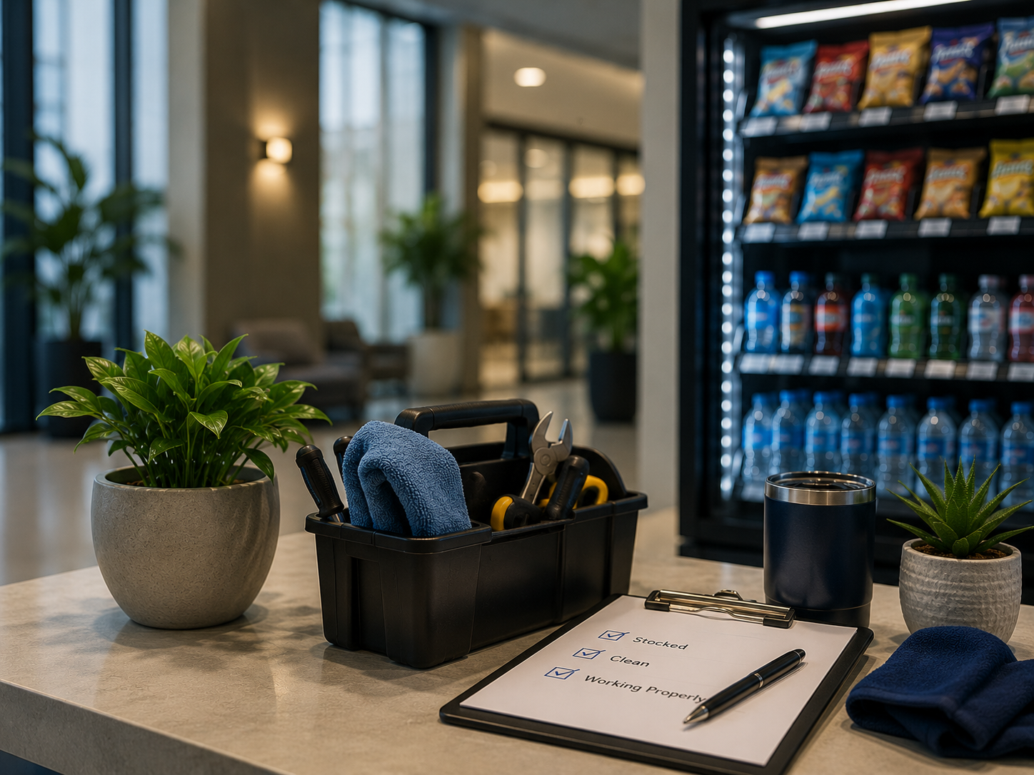 Clean vending service setup