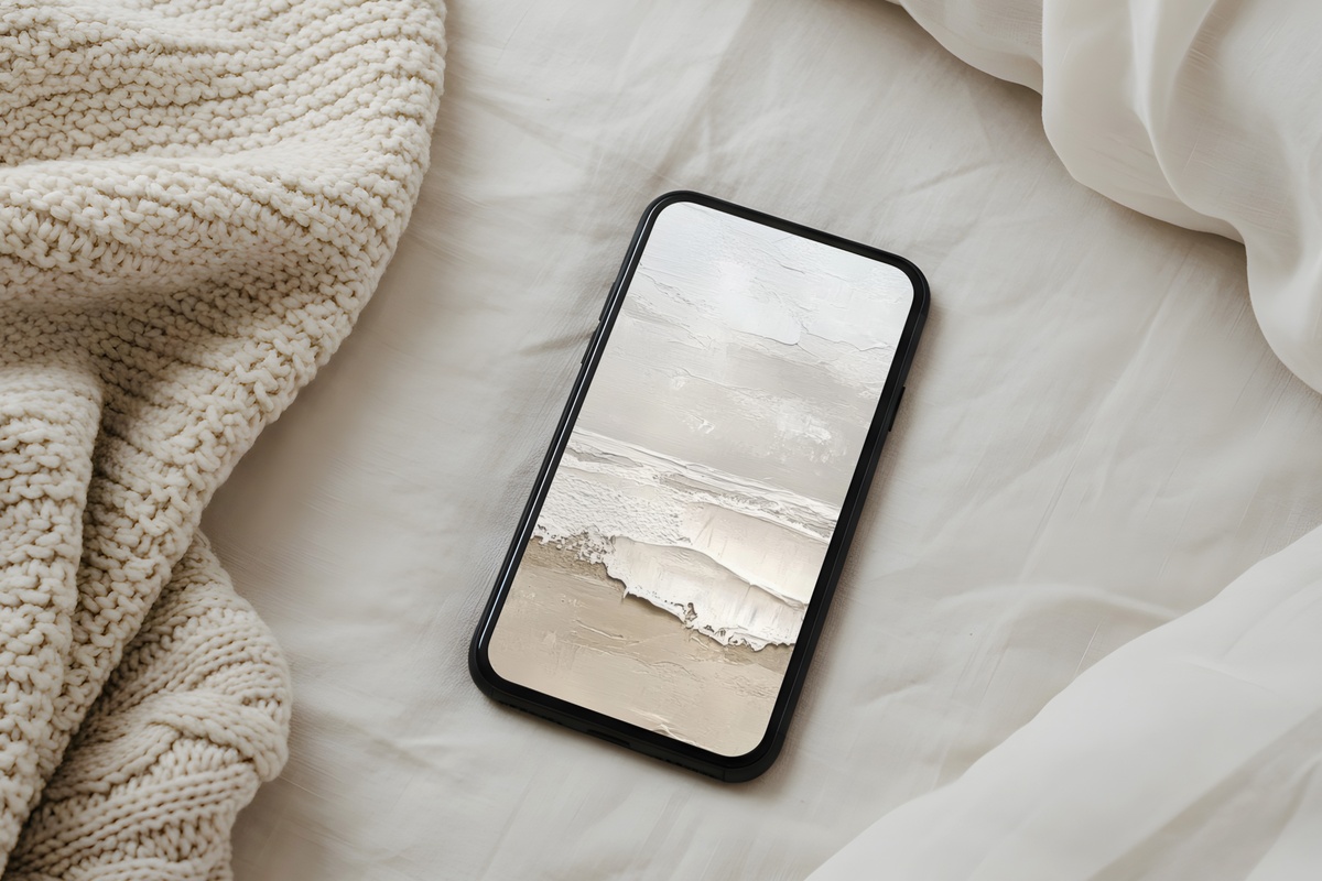 Coastal Calm of Timeless Reflections iPhone Wallpaper - calming beige tones