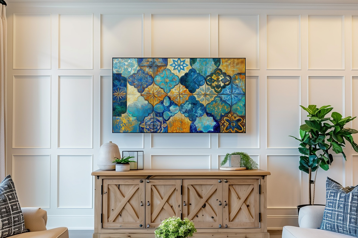 Moroccan Tile Whimsy Boho Frame TV Art