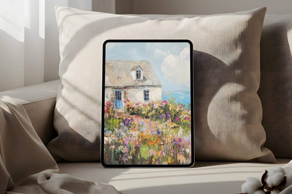 Wildflower Coastal Retreat iPad Wallpaper with vibrant coastal blooms