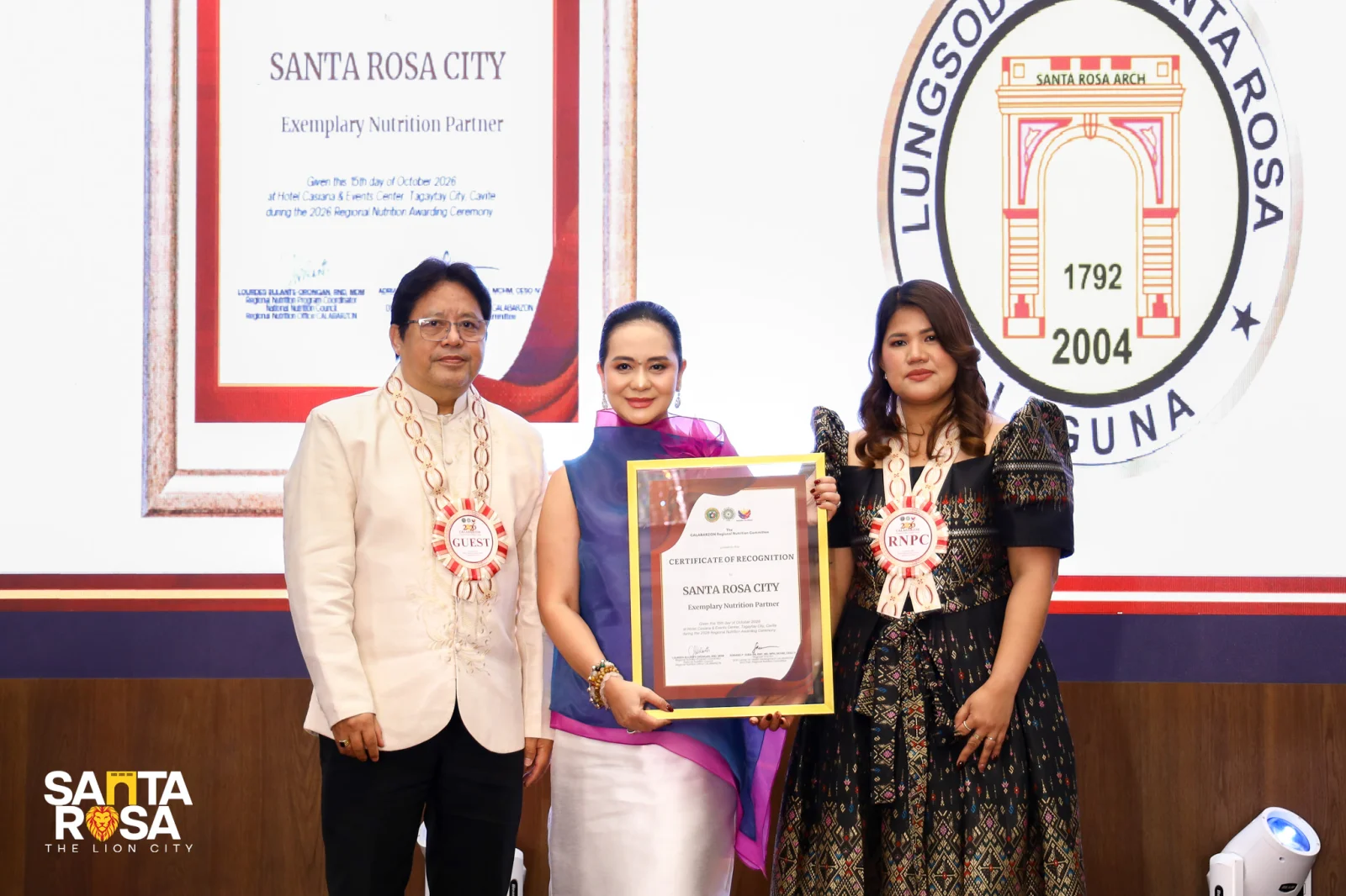 SANTA ROSA CITY NUTRITION COMMITTEE, UMANI NG MGA PARANGAL SA 2026 RNAC