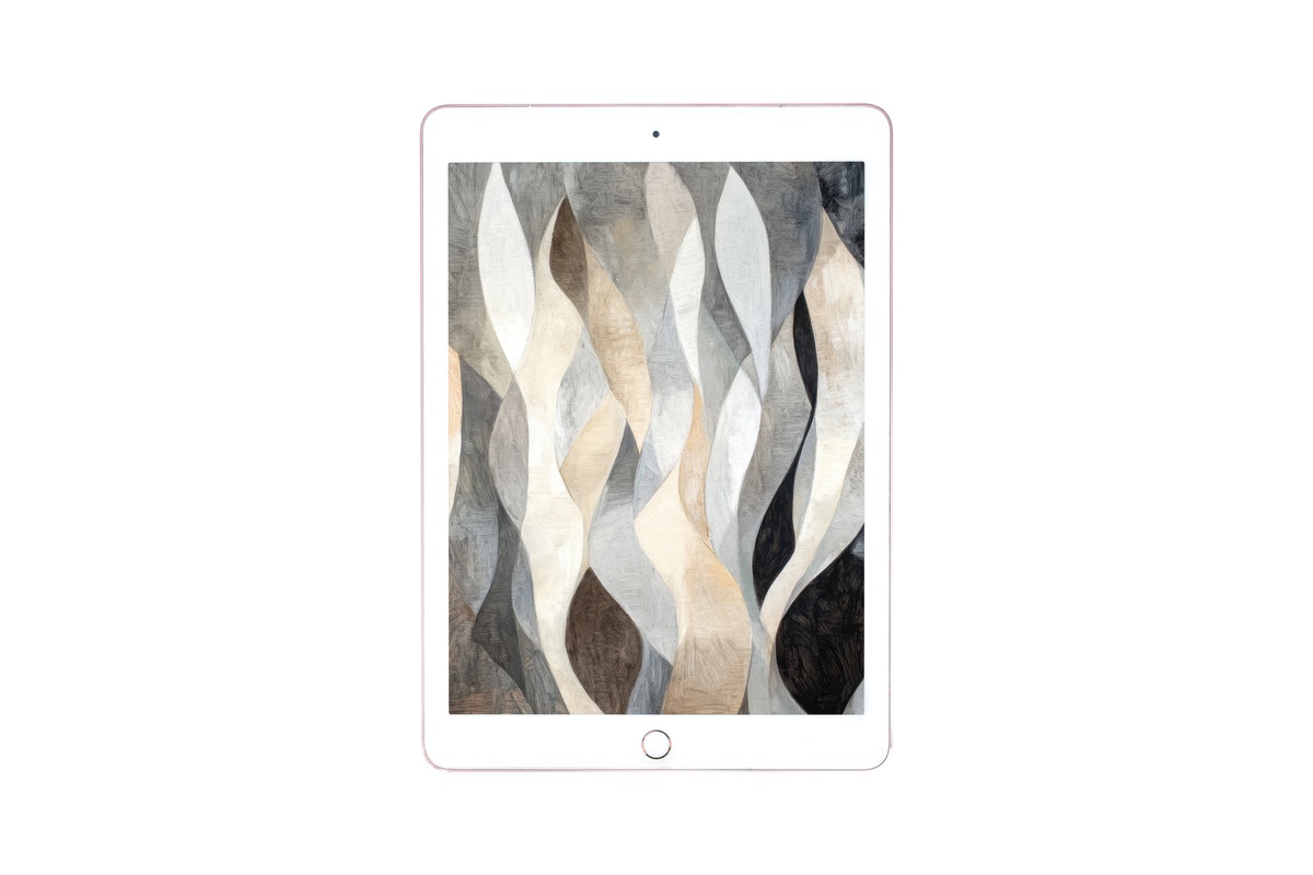 Forest Serenity in Soft Neutrals Modern iPad Wallpaper in warm neutral tones