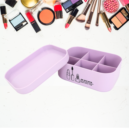 Organizador multifuncional lila, 7 x 15.5cm, plástico