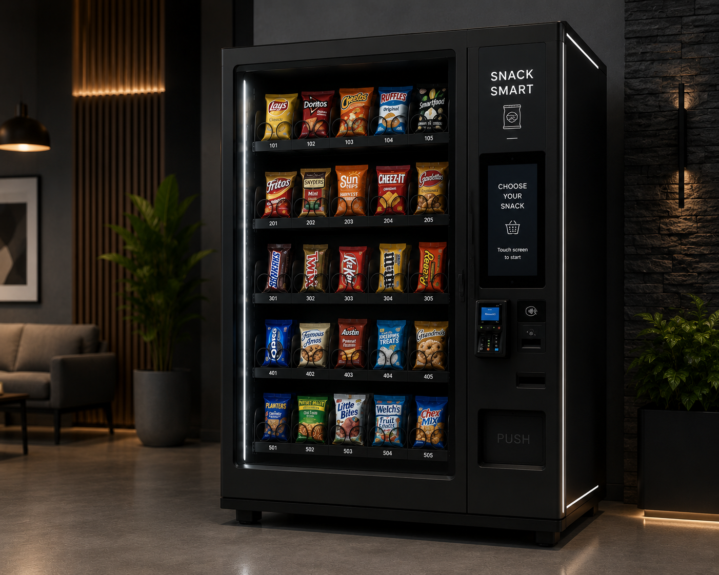 Premium vending machine showcase