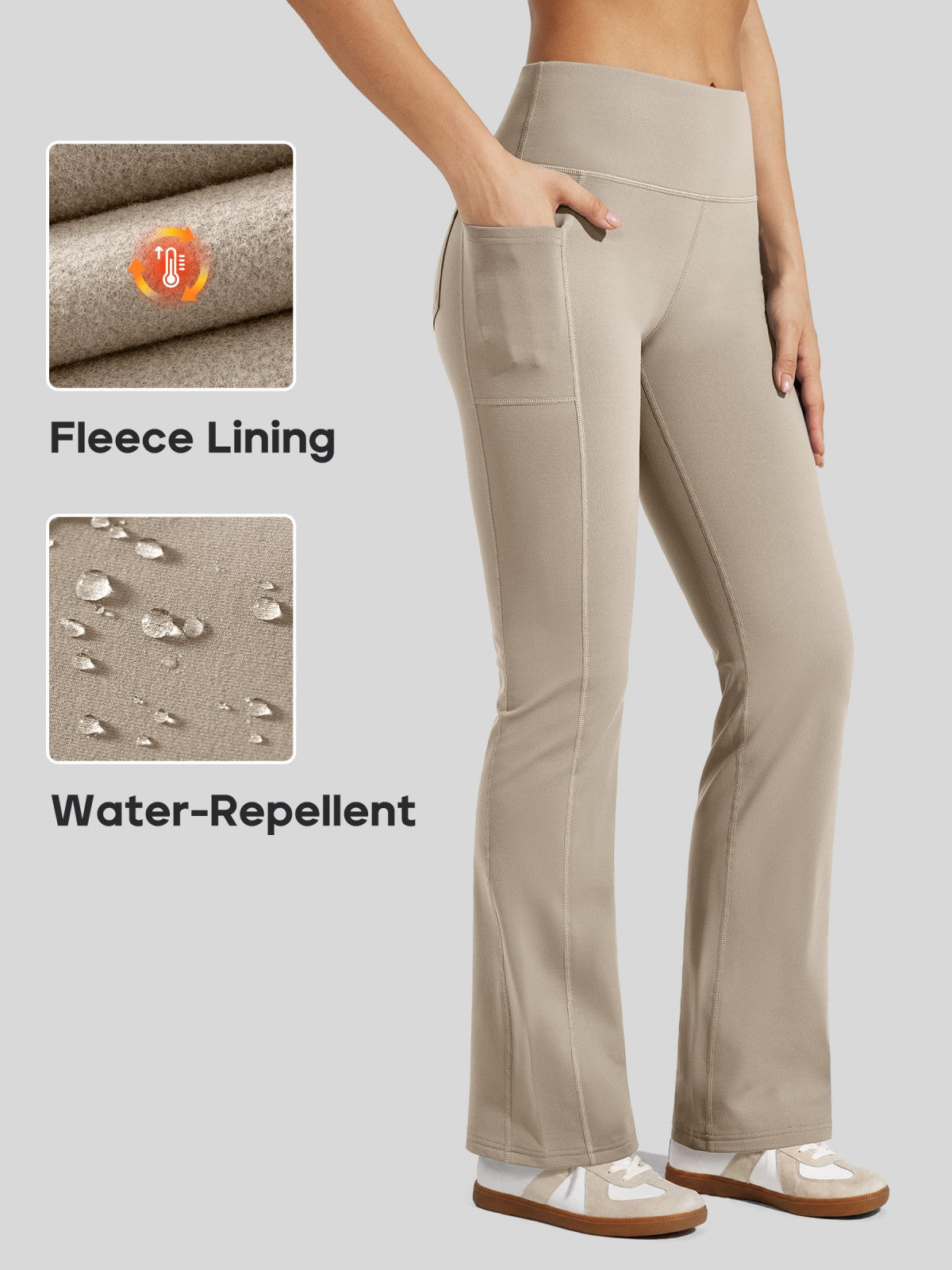 Lavisa - Women's Fleece-Lined Bootcut Yoga Pants - Warm Winter Leggings