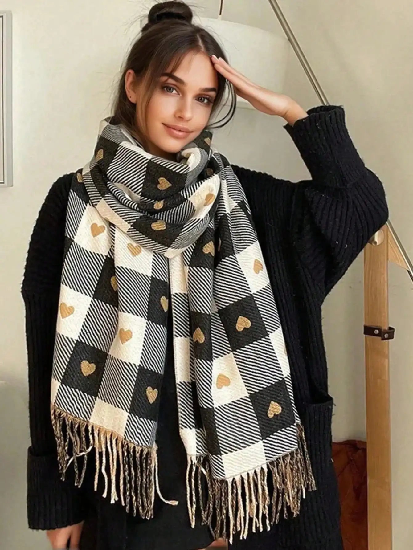 Lavisa - Cozy Checkered Winter Scarf Shawl