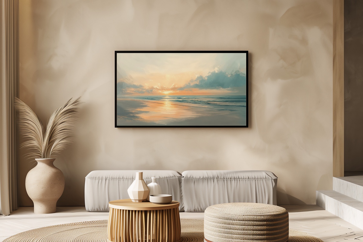 Gilded Shore Tranquility Summer Frame TV Art