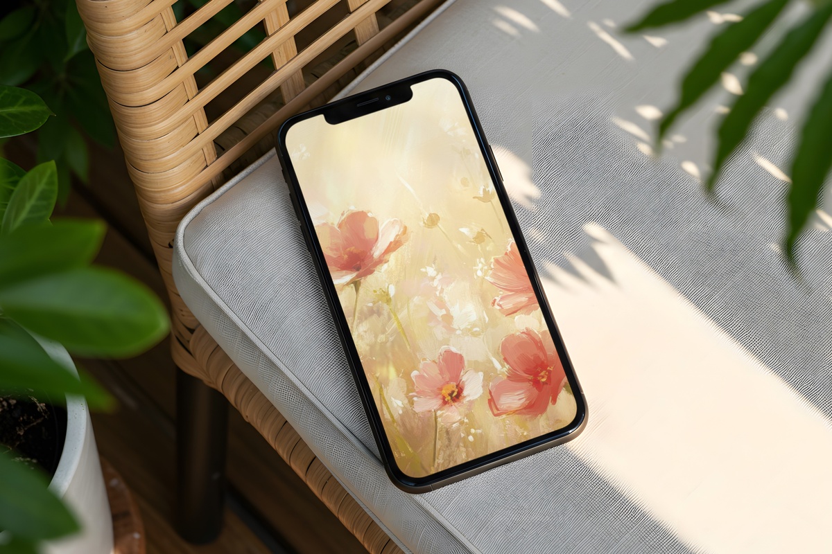 Summer's Radiant Echoes iPhone Wallpaper - coral and peach tones
