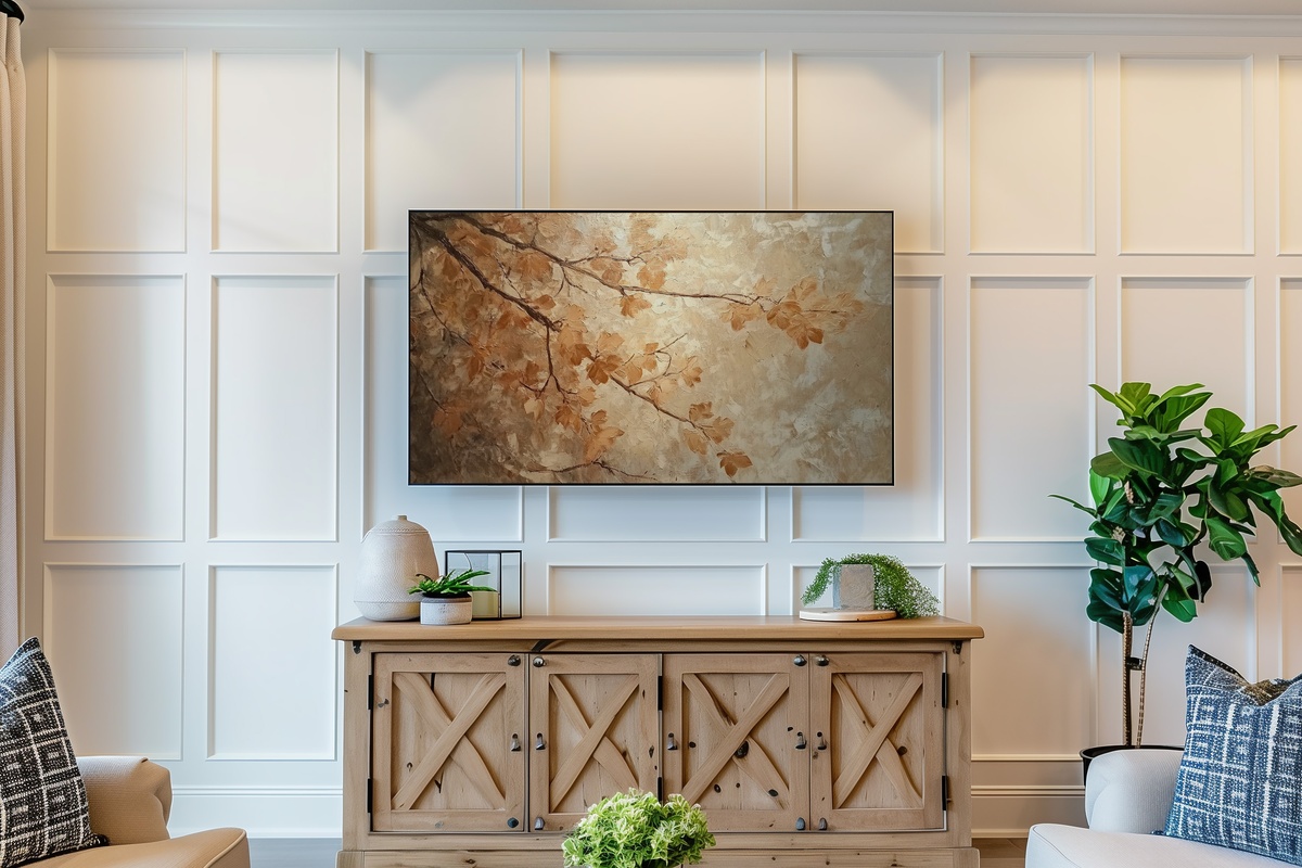 Sunlit Amber Canopy Frame TV Art
