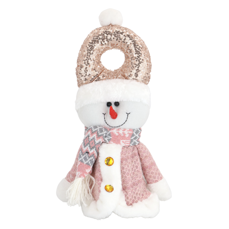 Colgante navideño muñeco de nieve, 42cm, tela