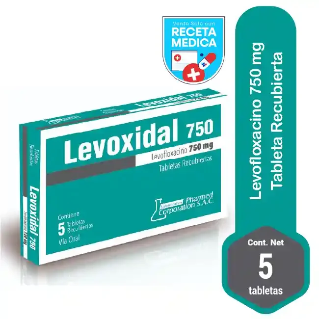 Levoxidal 750 Mg (Levofloxacino) Cja/5 Tab