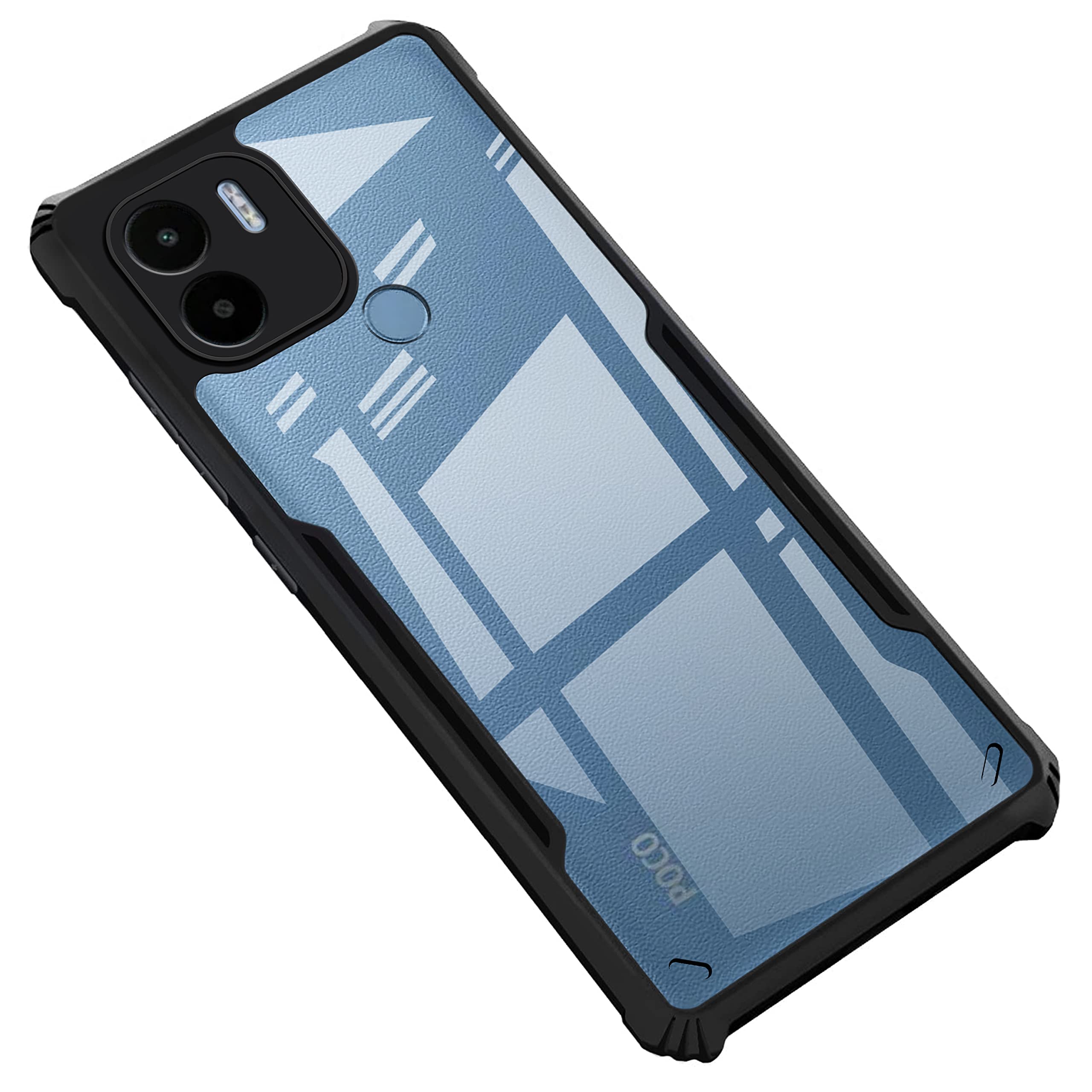 Poco C51 - Black Border - Transparent Back iPaky Mobile Back Cover Case