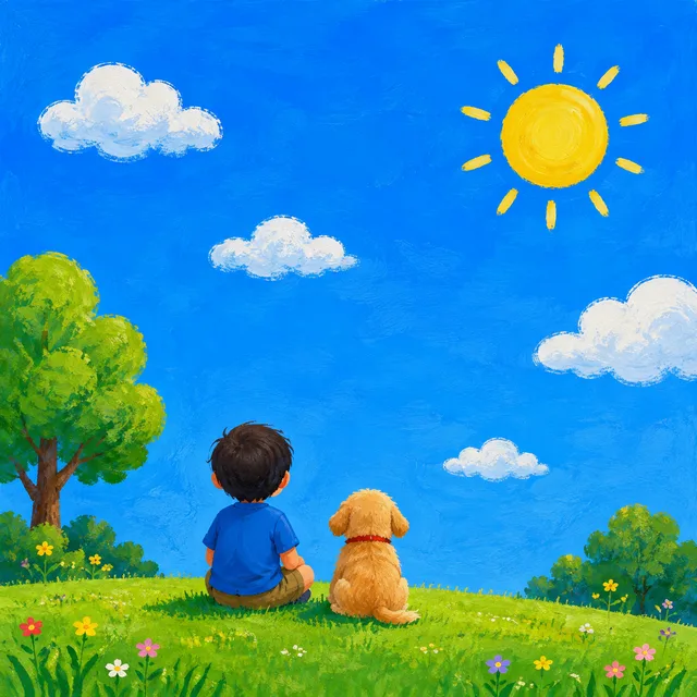 Scene: The sky is blue.