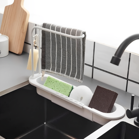 Organizador para lavado de cocina plástico, 26x9x36-60cm