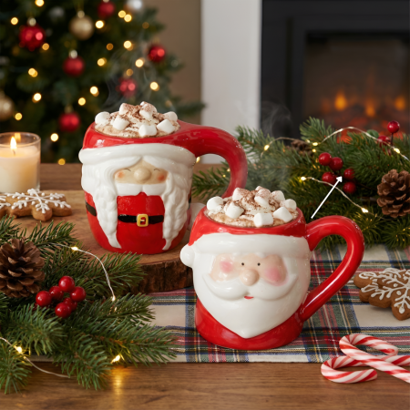 Taza Papa Noel cerámica. 450ml