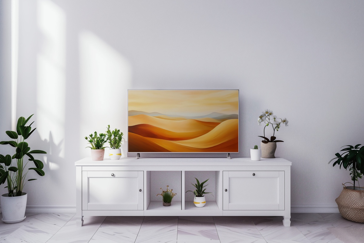 Desert Calm in Modern Brushstrokes Modern Frame TV Art
