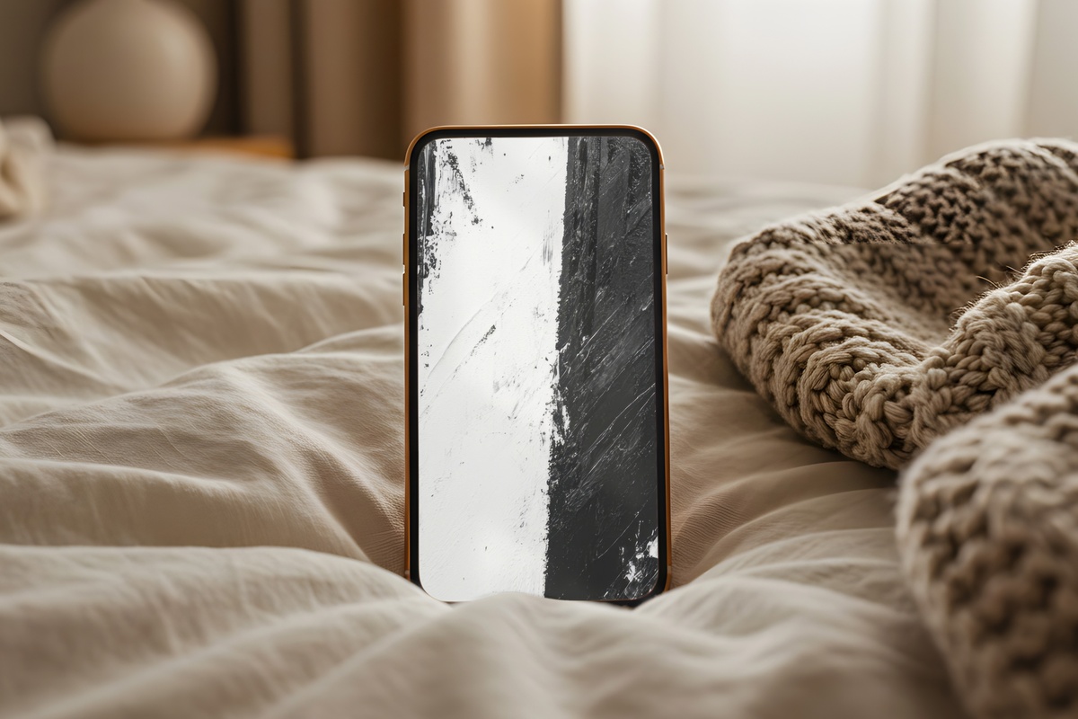 Modern Striped Symphony black and white iPhone wallpaper with clean linear stripe composition