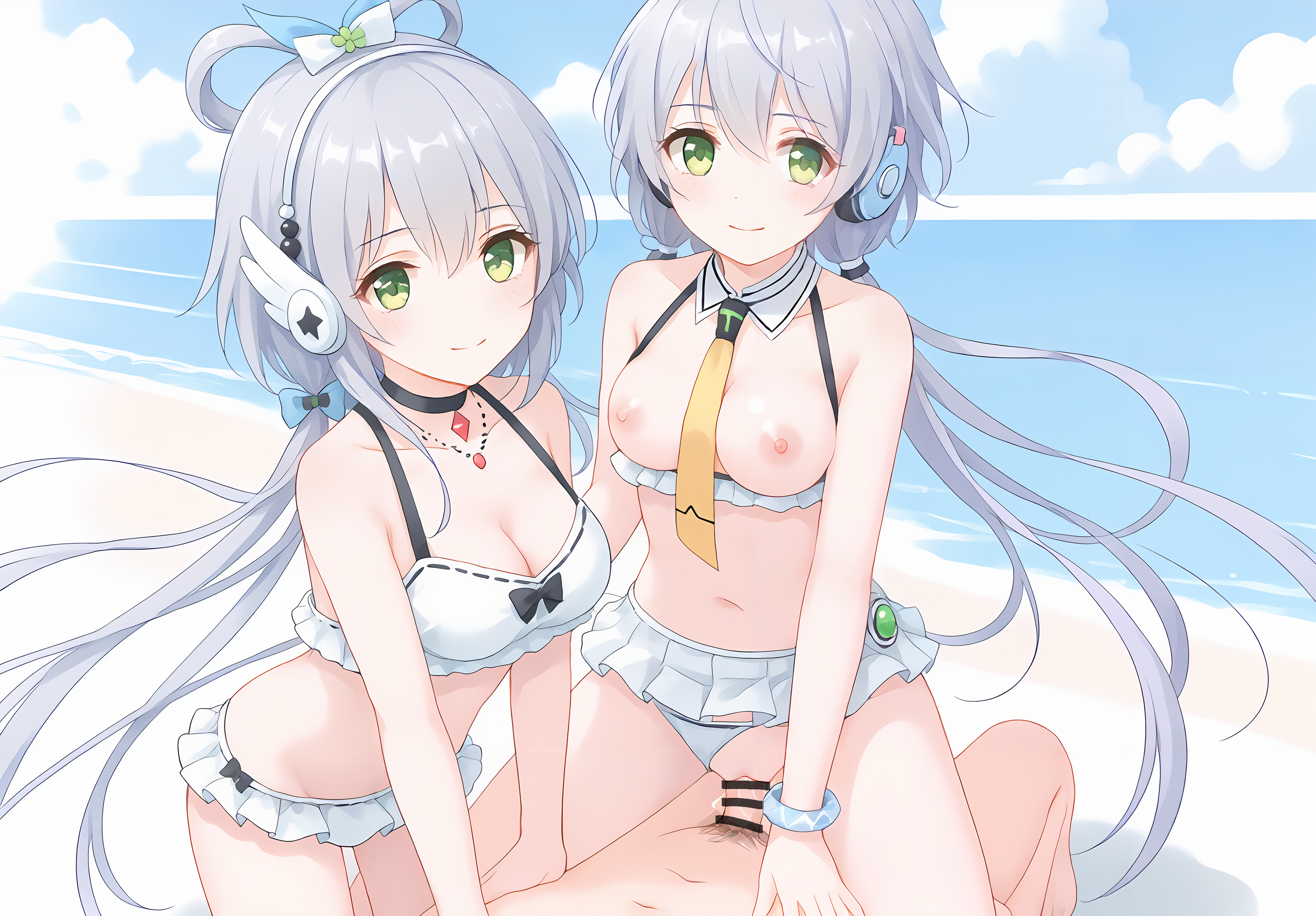 3p by ZERO with luo tianyi, ai art, breasts, girl, swimsuit