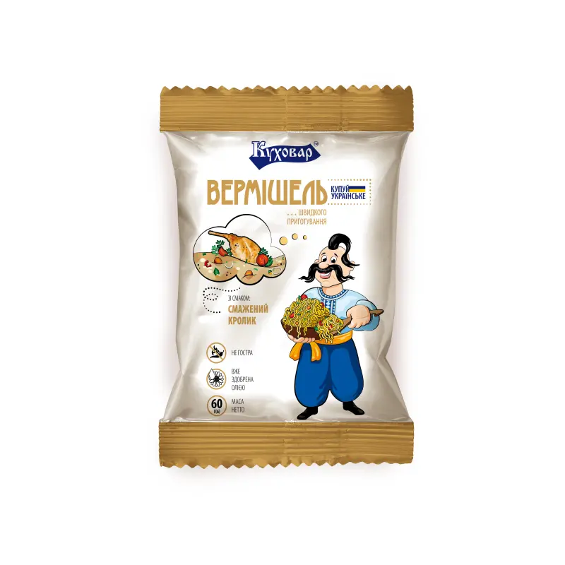 Nudle o smaku smaku smażonego krolika łagodny “Kuhovar” 60g